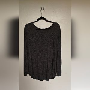 Plus Size Gray and Navy Blue Long Sleeve Shirt Size XXL